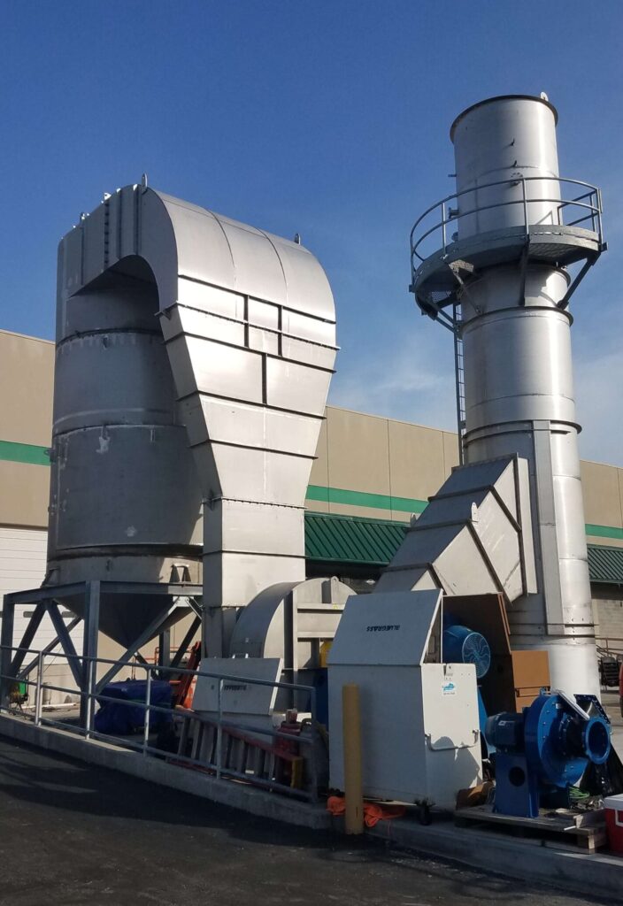 Installation image of turnkey wet scrubber system for food manufacturing