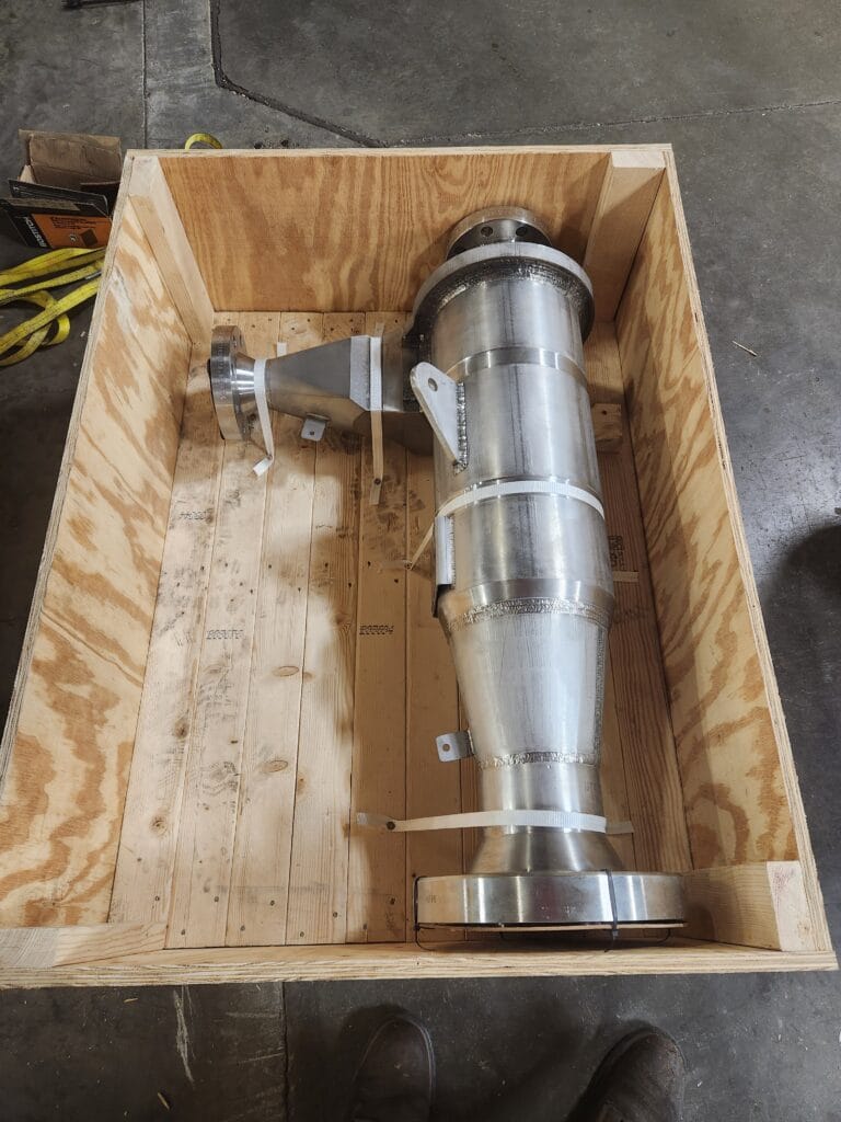 biofuels cyclone prepped for shipment