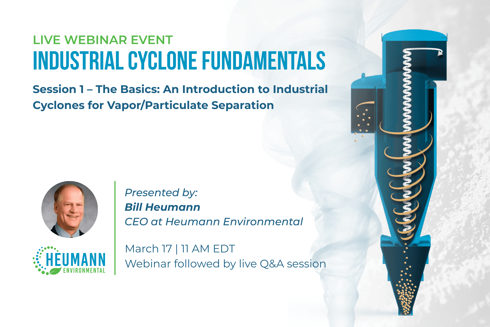 Industrial Cyclone Fundamental Webinar hosted by Heumann Environmental